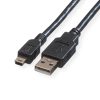 Roline USB2.0 kabel TIP A(M) na Mini 5-pin(M), 1.8m, crni