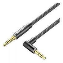 Vention Cotton Braided 3.5mm Male to Male Right Angle Audio Cable 2m, Black