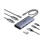 UGREEN 7-portni USB-C HUB na 2xUSB-A 3.2, 2xUSB-C 3.2, 1xUSB-C za napajanje, 2x HDMI 60 Hz, sivi