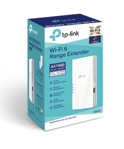 TP-Link AX1500 bežični pojačivač dometa (Wi-Fi 6 Range Extender), Dual Band 1200Mbps(5GHz)/300Mbps(2.4GHz), 802.11a/n/ac/ax/b/g/n, 1×G-LAN, Range extender mod, 2×interna antena