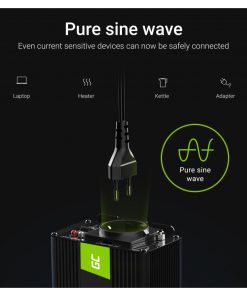 Green Cell strujni inverter 12V na 230V, 1000W/2000W Pure Sine Wave (INV09)