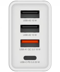 Verbatim zidni punjač 30W, 3×USB-A/1×USB-C, bijeli