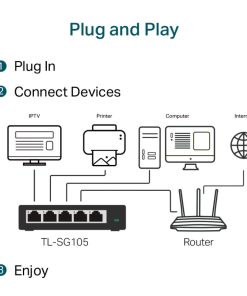 TP-Link 5-port Gigabit Desktop preklopnik (Switch), 5×10/100/1000M RJ45 ports, metalno kućište
