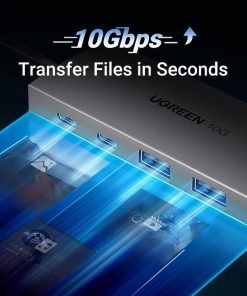 UGREEN 4-portni USB-C HUB 2xUSB-A, 2xUSB-C, 10Gbps, sivi