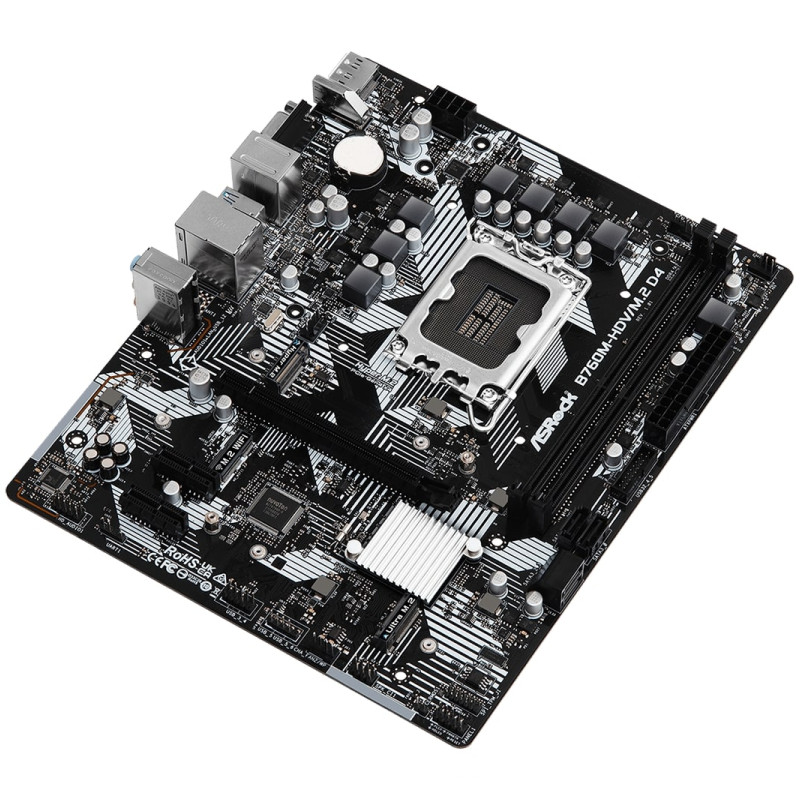 ASRock MB B760M-HDV/M.2 D4, S.1700, 2×DDR4/5333MHz(OC), PCIe 4.0, G-LAN, USB-C, VGA/DP/HDMI, mATX