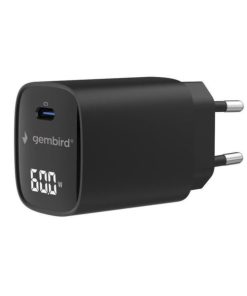 Gembird 60W USB Type-C fast charger, LCD, black