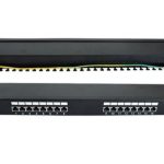 NaviaTec Cat6 Shielded 16-Port Patch Panel Black