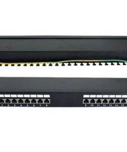 NaviaTec Cat6 Shielded 16-Port Patch Panel Black
