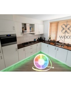 WOOX WiFi Smart LED traka RGB + muzička funkcija, 5m, 24W, 3000K-6500K, vodootporna, WooxHome app, glasovna kontrola - Alexa & Google Assistant (R5149)