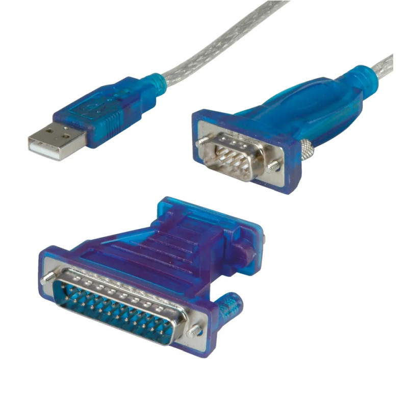 Roline VALUE pretvarač USB2.0 - Serial RS232, DB9/DB25, 1.8m