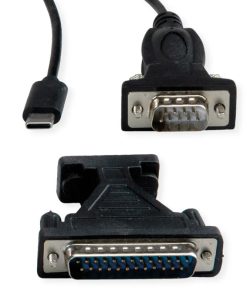 Roline VALUE pretvarač USB-C na Serial RS232, crni, 1.8m