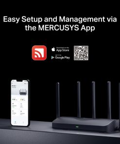 Mercusys BE9300 bežični usmjerivač (Tri-Band Wi-Fi 7 Router) 574Mbps/2880Mbps/5760Mbps (2.4GHz/5GHz/6GHz), 802.11be/ax/ac/a/b/g/n, 3×G-LAN, 1×G-WAN, 6x fiksne omni-direkcione antene