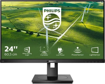 Philips 24" 242B1G/00 FHD (1920×1080) IPS , Pivot, 75Hz, 4ms, VGA/DVI-D/HDMI/DP, 4×USB3.2/USB-B, zvučnici, crni