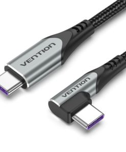 Vention USB 2.0 C Male Right Angle to C Male 5A Cable 2M Gray