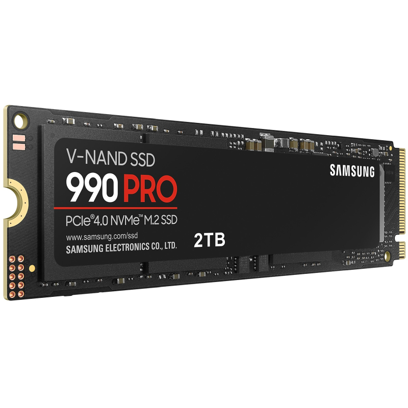 Samsung 990 Pro 2TB NVMe PCIe 4.0 M.2 SSD, R/W: 7450/6900 MB/s, (MZ-V9P2T0BW)