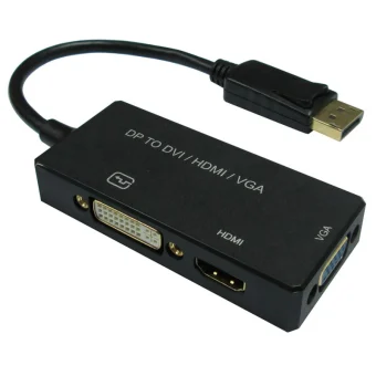 Roline VALUE adapter/kabel DisplayPort - VGA/DVI/HDMI, M/F, aktivni, 0.1m