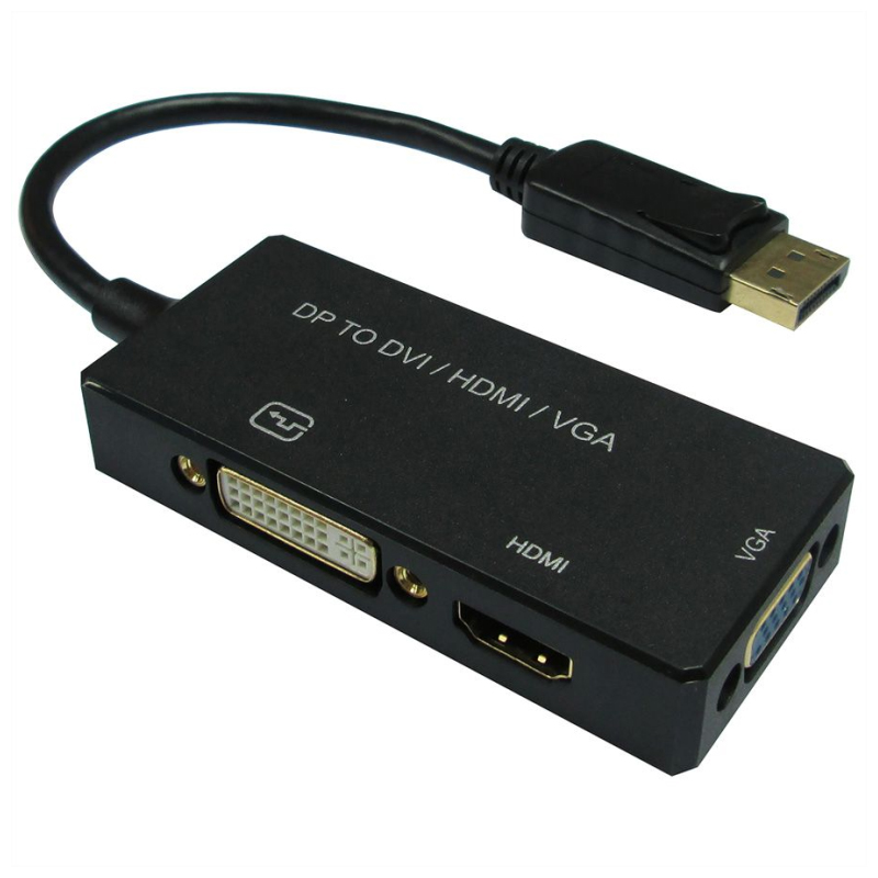 Roline VALUE adapter/kabel DisplayPort - VGA/DVI/HDMI, M/F, aktivni, 0.1m