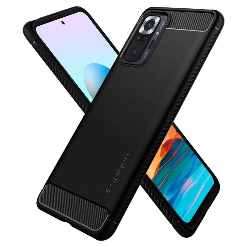 Spigen Rugged Armor, zaštitna maska za telefon, crna - Xiaomi Redmi Note 10 Pro/Max