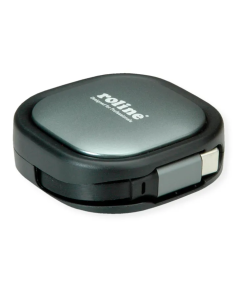 Roline USB 2.0 kabel, C-C, M/M, 60W, izvlačivi, crni, 1.2m