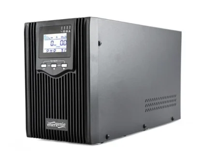 Gembird 2000 VA pure sine wave UPS, LCD display, 2 x Schuko 3 x C13 outputs, USB, black