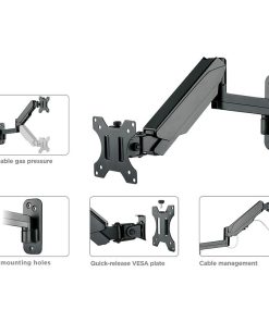 Roline VALUE zidni nosač za monitor, 5 spojeva, Pivot, nosivost 8kg, crni