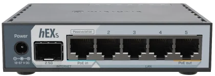 MikroTik hEX S (2025) Switch 5x Gigabit Ethernet ports, 1x 2.5 Gigabit SFP, 512 MB RAM, ARM