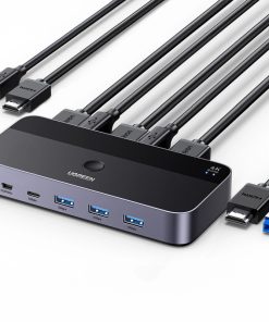UGREEN CM664 KWM Switch, 3×HDMI 2.0 (4K@60Hz), 2×USB-C, 3× USB-A, 2×USB-B