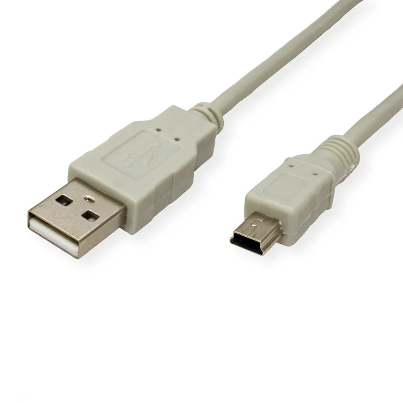 STANDARD USB2.0 kabel TIP A(M) na Mini 5-pin(M), 3.0m, bež