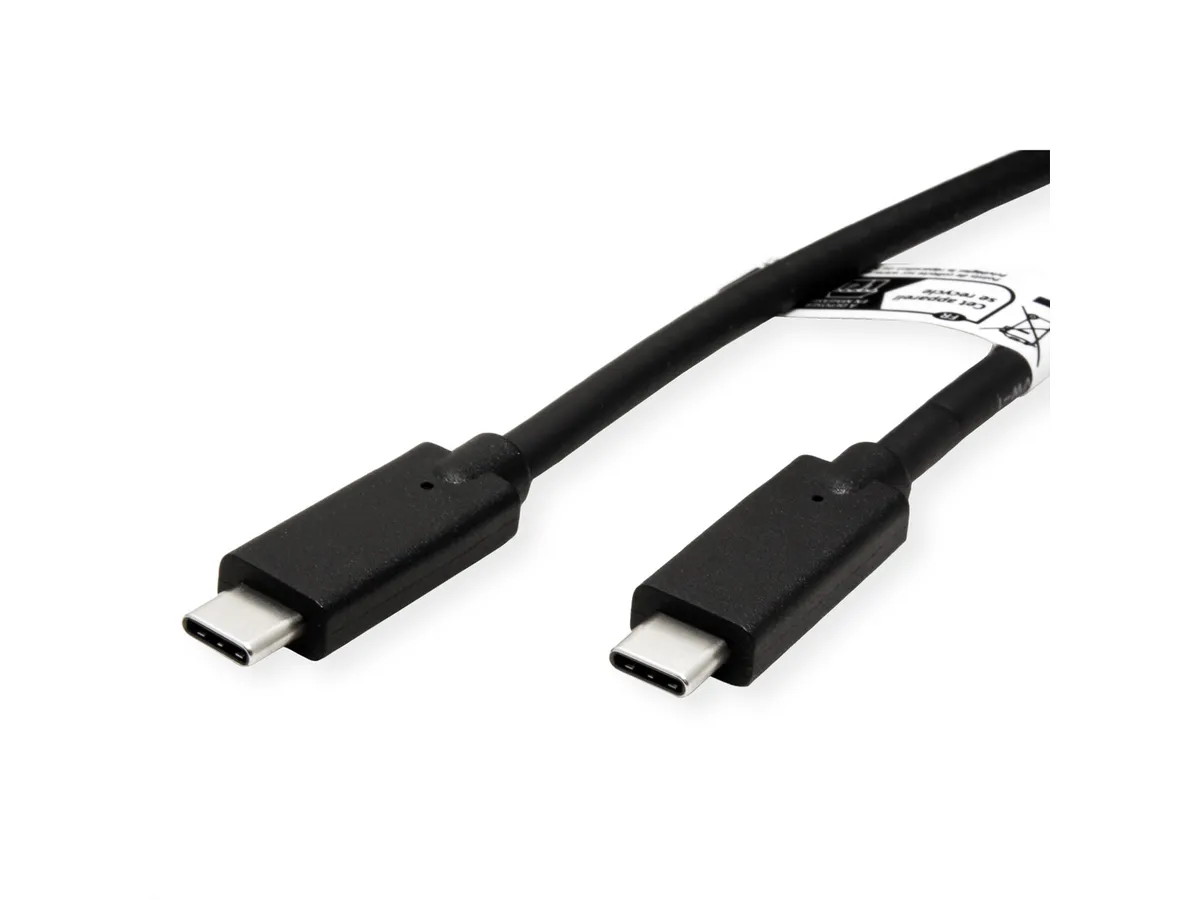 Roline USB-C na USB-C Gen2 kabel (M/M), PD, 20V/5A, crni, 5m, crni