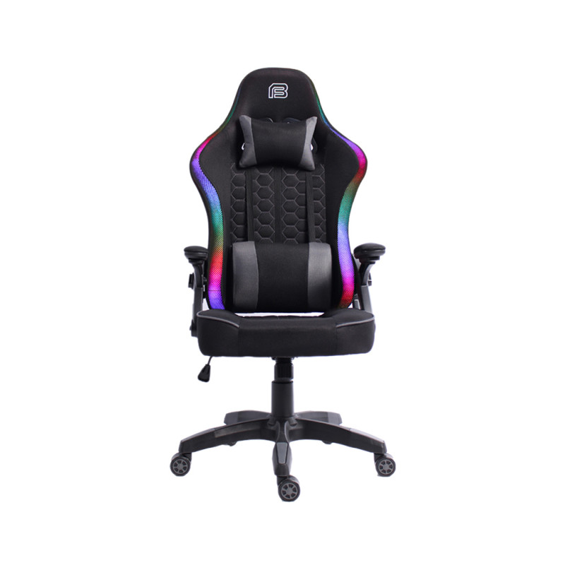 Bit Force HYPNOSIS RGB-2D igraća stolica s potpornim jastučićima, PU koža, 2D naslon za ruke, nosivost 130kg, crna