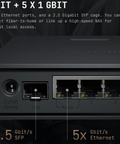 MikroTik hAP ax S (E62iUGS-2axD5axT) (2025) Router 5x Gigabit Ethernet ports, 1x 2.5 Gigabit SFP, Dual-Band Wi-Fi 6 (802.11ax), 512 MB RAM, metalno kućište, ARM