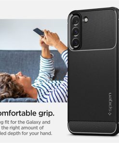 Spigen Rugged Armor, zaštitna maska za telefon, mat crna - Samsung Galaxy S22
