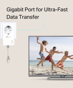 TP-Link AV1000 Powerline Gigabit mrežni adapter, 1000Mbps, dodatna strujna utičnica, HomePlug AV2 (duplo pakiranje)