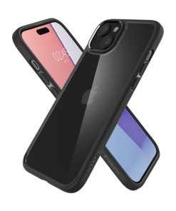 Spigen Crystal Hybrid, zaštitna maska za telefon, mat crna - iPhone 15 Plus (ACS06462)