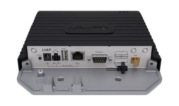 MikroTik (RBLtAP-2HnD) Compact weatherproof wireless access point with 2 miniPCiE slots 3 SIM slots