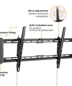 Roline VALUE zidni nosač za TV 43"-90", podesivi nagib, nosivost 75kg, crni