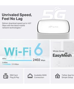 TP-Link 5G AX3000 bežični usmjerivač (Dual-Band Gigabit Router) 574Mbps/2402Mbps (2.4GHz/5GHz), 1×G-WAN, 2×G-LAN, 8×5G/LTE interna antena, 3×WiFi interna antena