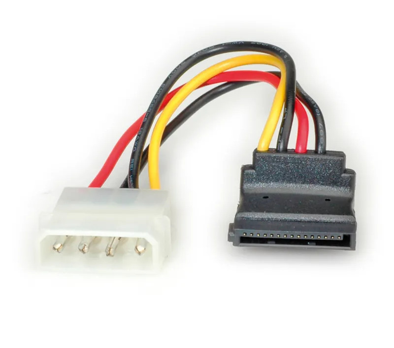 Roline naponski kabel, 4-pin HDD - SATA (90°), 0.1m