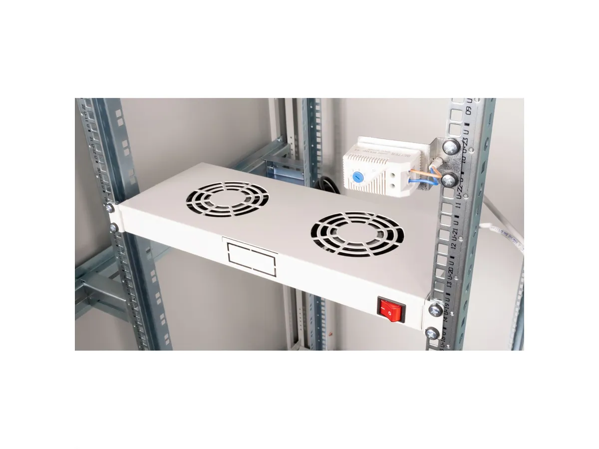 Roline 19" ventilacijski modul s 2 ventilatora i termostatom, sivi