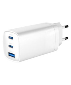 Gembird 3-port 67 W GaN USB PowerDelivery fast charger, white