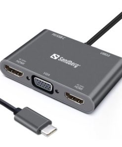 Sandberg USB-C Dock 2xHDMI 1xVGA USB PD