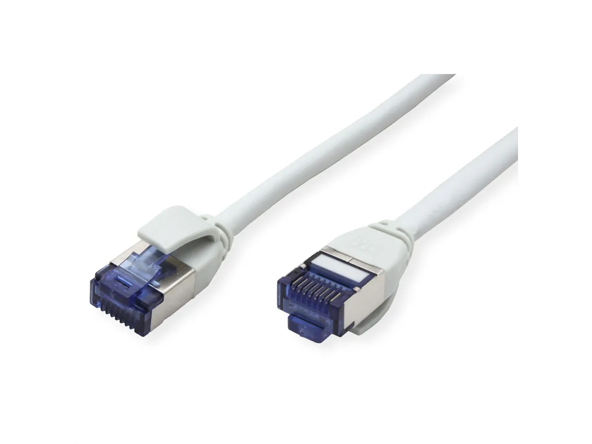 Roline S/FTP (PiMF) Cat.6a Data Center mrežni kabel (Class EA), Slim, LSOH, tangle free, sivi, 0.3m