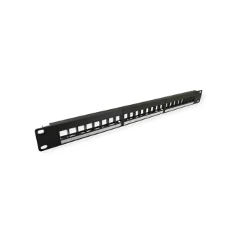 Roline VALUE Keystone 19'' okvir modula, 24 porta, neoklopljen, 1U, trodijelni, crni