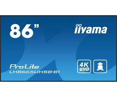 IIYAMA 86" LH8665UHSB-B1 4K UHD (3840x2160) IPS Signage 24/7, 800 cd/m2, 1200:1, Android OS, E-Share, iiSignage2