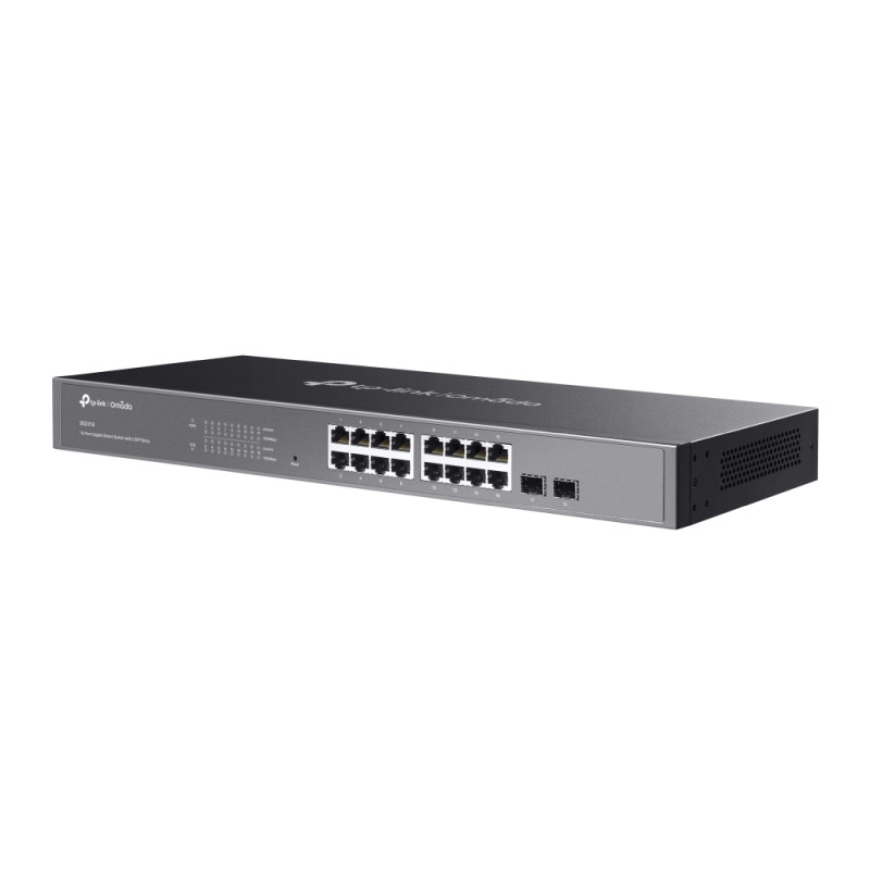 TP-Link Omada JetStream 16-port Gigabit L2+ upravljiv preklopnik (Switch), 16×10/100/1000M RJ45 ports, 2×SFP, 1U 19" rack mount