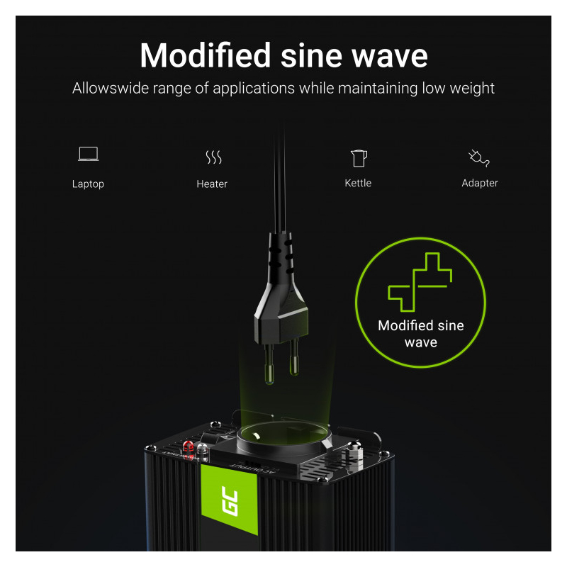Green Cell strujni inverter 12V na 230V, 500W/1000W (INV03DE)