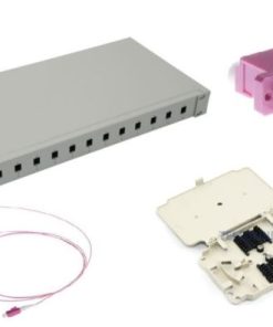 NFO Patch Panel 1U 19" Closed - Multimode 12x LC OM4 Duplex Adapter Pigtail kazeta SET