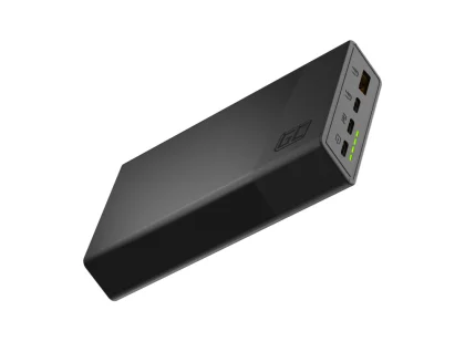 Green Cell GC PowerPlay 20S powerbank 20000mAh 22.5W PD USB-C, 3x USB-C, USB-A, Fast Charging, crni