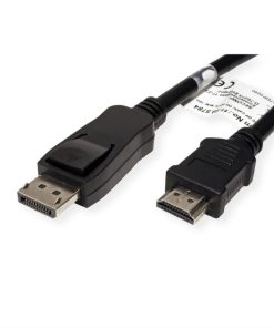Roline VALUE DisplayPort kabel v1.1, DP - HDMI (HDTV), M/M, 10m, crni