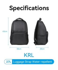 Vention Water-Repellent Laptop Backpack Black, 27L